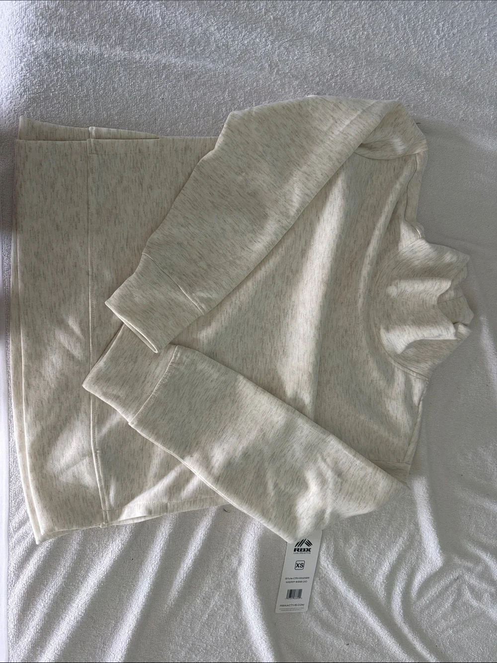 Athleta Heathered Cream Cowl Neck Sweater